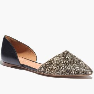 Madewell Spotdot Calf Hair D’Orsay Flats in Espresso Bean Black